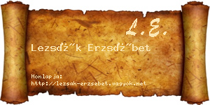 Lezsák Erzsébet névjegykártya